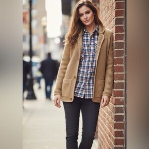 Retro ‘Jana’ Ecletic Grandpa Woven Knit‎ Cardigan / Coastal Grandma/ cottagecore